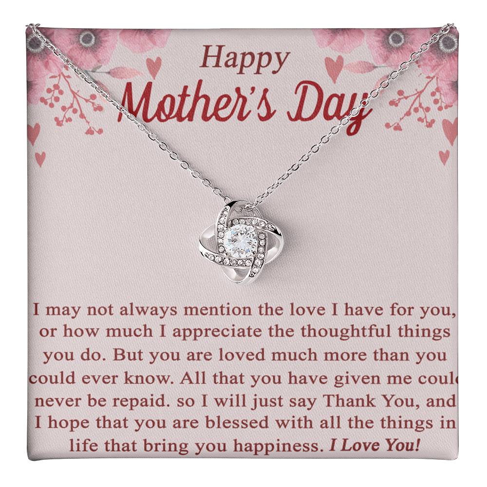 Happy Mother's Day From Son Or Daughter Love Knot Necklace Gift For Mom Love Knot Necklace 6323