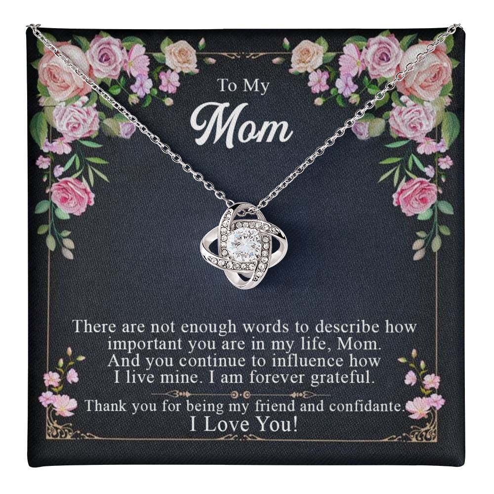 To My Mom Alluring Beauty Necklace, Gift Necklace for Mother, Mother's Day Gift Love Knot Necklace 6323