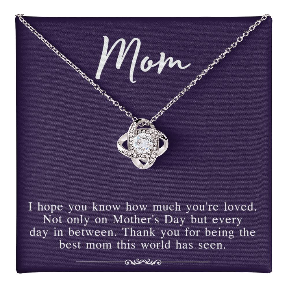 Mothers Day Necklace From Daughter, To My Mom Necklace From Daughter Gifts To Give To Your Mom Beautiful Box, Gift Box Mothers Day, Mom Love Knot Necklace From Daughter, Jewelry Gift For Women Love Knot Necklace 6323