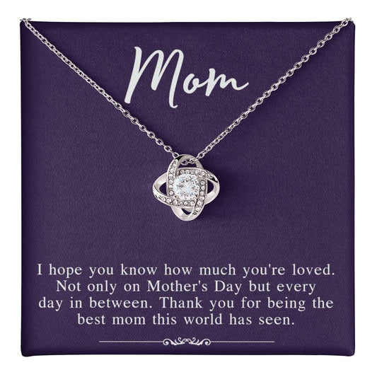 Mothers Day Necklace From Daughter, To My Mom Necklace From Daughter Gifts To Give To Your Mom Beautiful Box, Gift Box Mothers Day, Mom Love Knot Necklace From Daughter, Jewelry Gift For Women Love Knot Necklace 6323