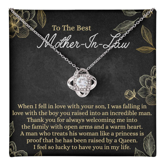 Mother In Law Gift Necklace, To The Best Mother In Law Love Knot Necklace From Daughter In Law, Jewelry Gift for Women, Mother In Law, Bonus Mom Gift Necklace, Mother-In-Law Gift Love Knot Pendant Love Knot Necklace 6323