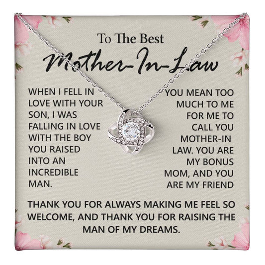 Mother In Law Gift Necklace The Love Knot Necklace Gift For Mother In Law Bonus Mom To The Best Mother In Law Necklace From Daughter Thank You Necklace Gift For Mother In Law Jewelry Gift For Women Love Knot Necklace 6323