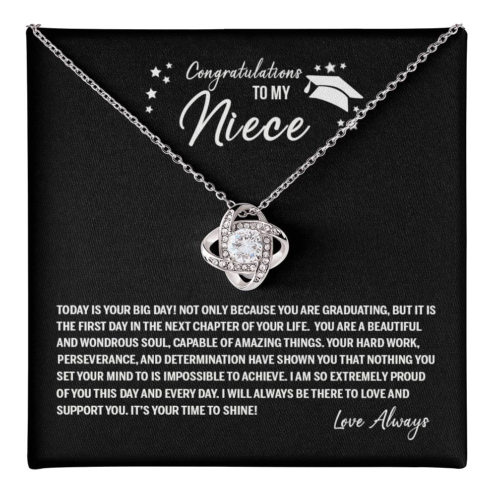 To My Niece Love Knot Necklace From Aunt, Graduation Gift Necklace for Niece, Graduation Gift for Her On Phd Graduation Gifts High School Gift Graduating Class of 2024 Jewelry For Girl Niece Love Knot Necklace 6323