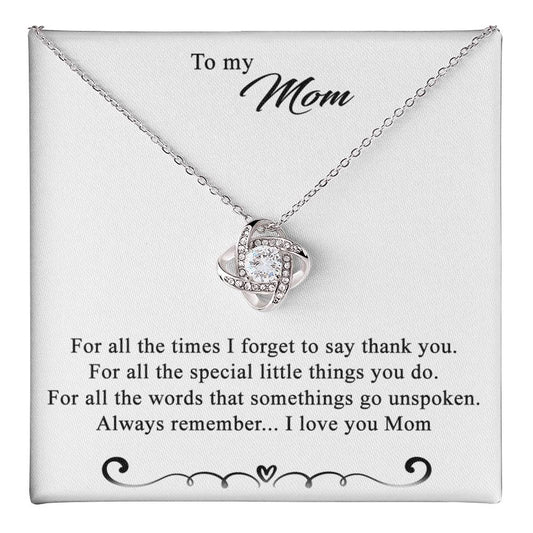 To My Mom Love Knot Necklace Special Gift Birthday Mothers Day Gift For Mom Love Knot Necklace 6323