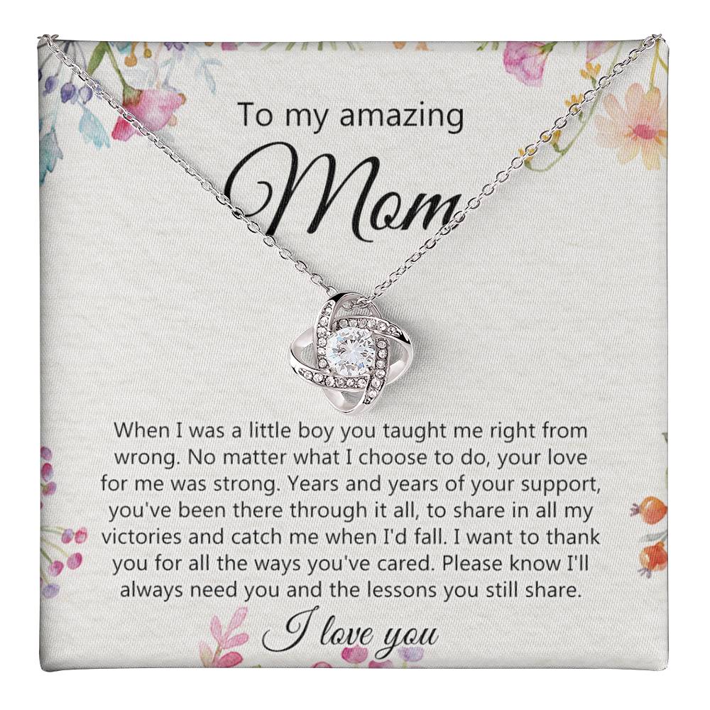 Amazing Mom Gift Necklace, To My Amazing Mom Love Knot Necklace for Mother Day Gift From Daughter Son Necklace Gift For Mom, Mother Gift Necklace Thank You Mom, Mother Necklace Birthday Gift for Mom Love Knot Necklace 6323