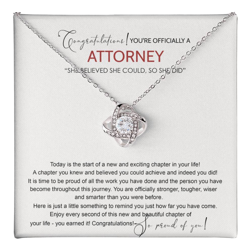 Attorney Graduation Gift Necklace Doctoral Degree, JD Graduation Gift, Law Student Gift, New Attorney Necklace Graduation Congrats Graduation Love Knot Necklace Gift For Daughter Granddaughter, Niece Love Knot Necklace 6323