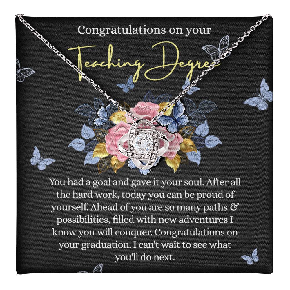 Teacher Degree Graduation Gift Necklace, Graduation Gift For Teachers, Congratulations On Your Teaching Degree Necklace, New Teacher Gift Necklace On PhD Graduation Gift Class of 2026 Graduating
