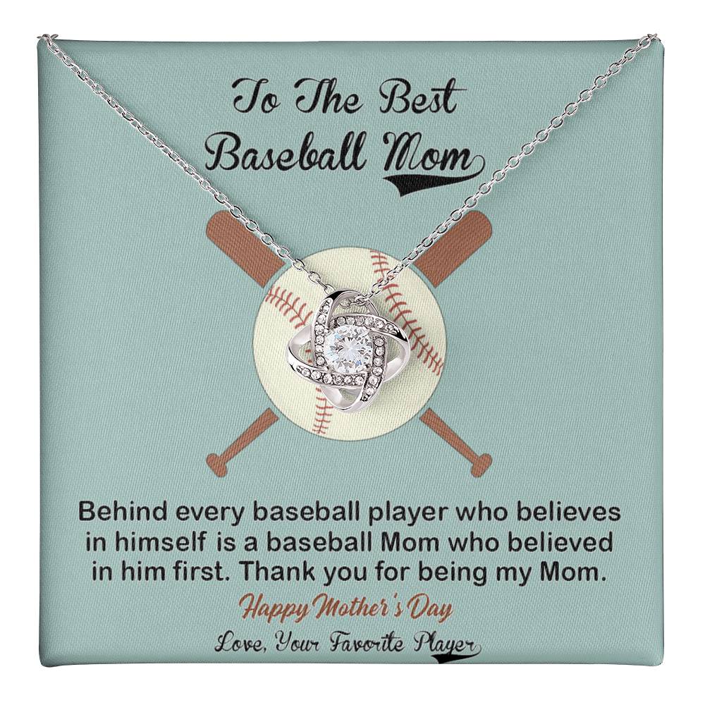 Baseball Mom Gift Necklace, To the Best Baseball Mom Necklace From Daughter, Favorite Player Necklace Gift For Mom, Baseball Mom Love Knot Necklace Jewelry Gift For Women, To The Best Mom Necklace Love Knot Necklace 6323