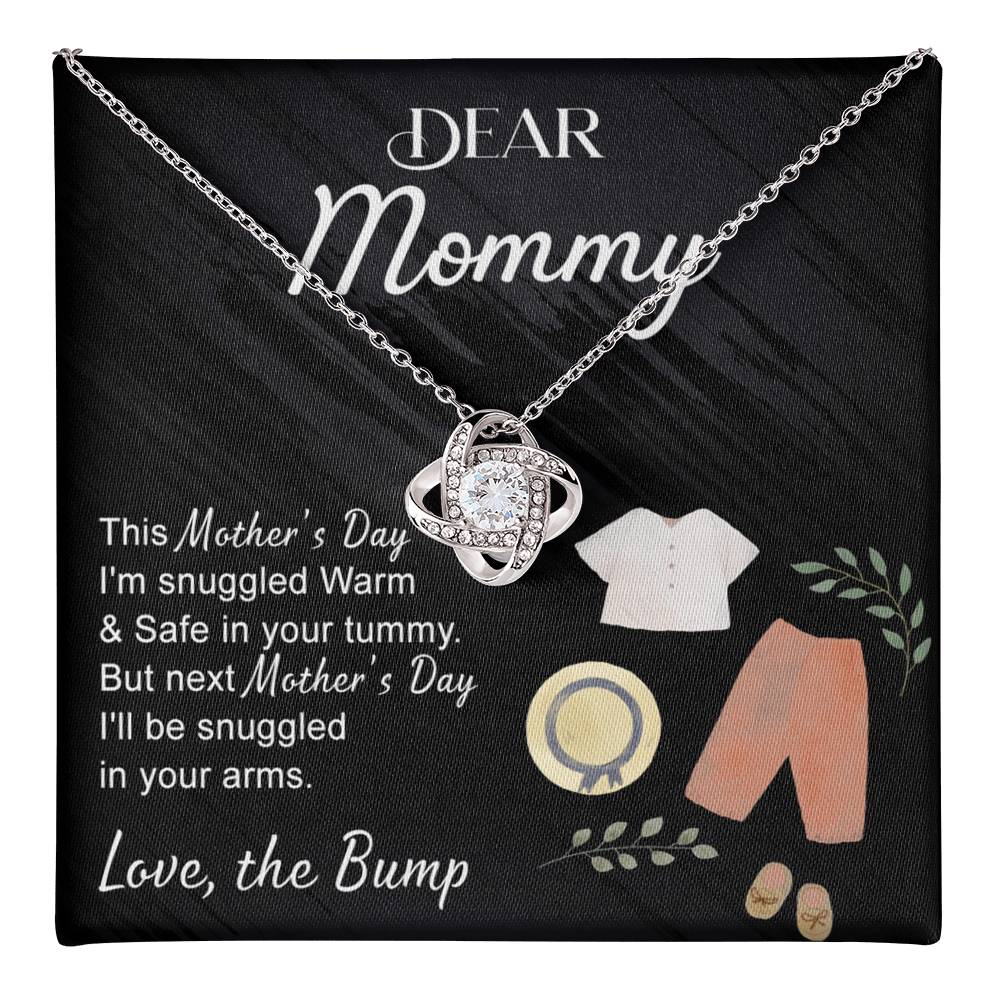 Dea Mommy Necklace, Mothers Day Gifts for Pregnant Wife, Happy Mothers Day Love Knot Necklace, Gift Necklace for Moms to Be, Mother To Be Mothers Day Pendant Gift, To My Mommy Necklace from Bump Love Knot Necklace 6323
