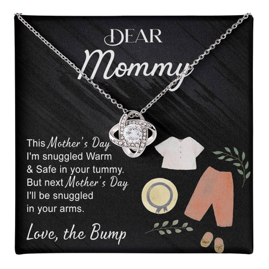 Dea Mommy Necklace, Mothers Day Gifts for Pregnant Wife, Happy Mothers Day Love Knot Necklace, Gift Necklace for Moms to Be, Mother To Be Mothers Day Pendant Gift, To My Mommy Necklace from Bump Love Knot Necklace 6323
