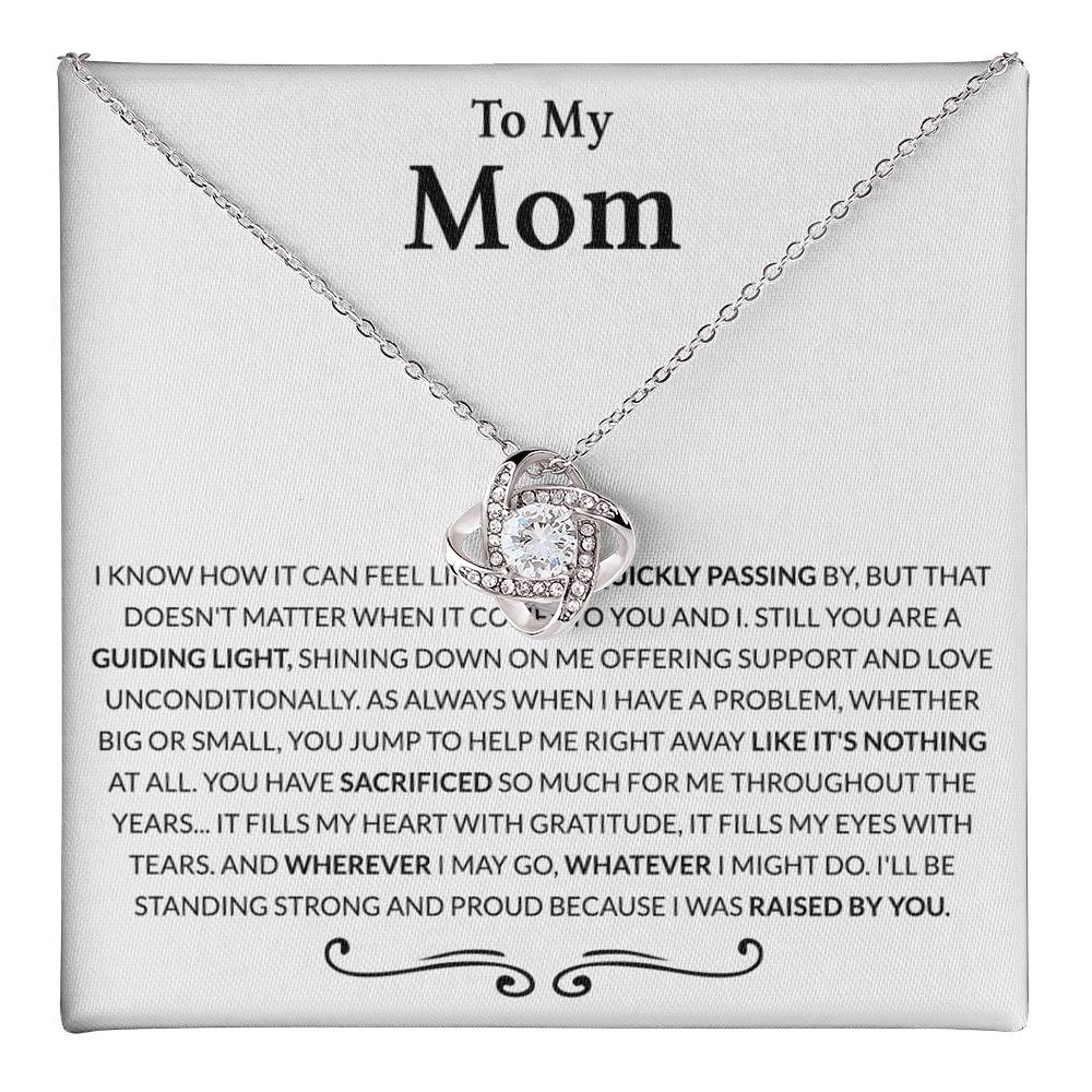 Mom Gift Necklace, To My Mom Necklace From Daughter, The Love Knot necklace Gift For Mom, Birthday Gift Necklace For Mom, Mother's Day Necklace Gift For Mom From Daughter Jewelry Bonus Mom Necklace Love Knot Necklace 6323