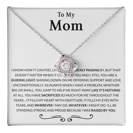 Mom Gift Necklace, To My Mom Necklace From Daughter, The Love Knot necklace Gift For Mom, Birthday Gift Necklace For Mom, Mother's Day Necklace Gift For Mom From Daughter Jewelry Bonus Mom Necklace Love Knot Necklace 6323