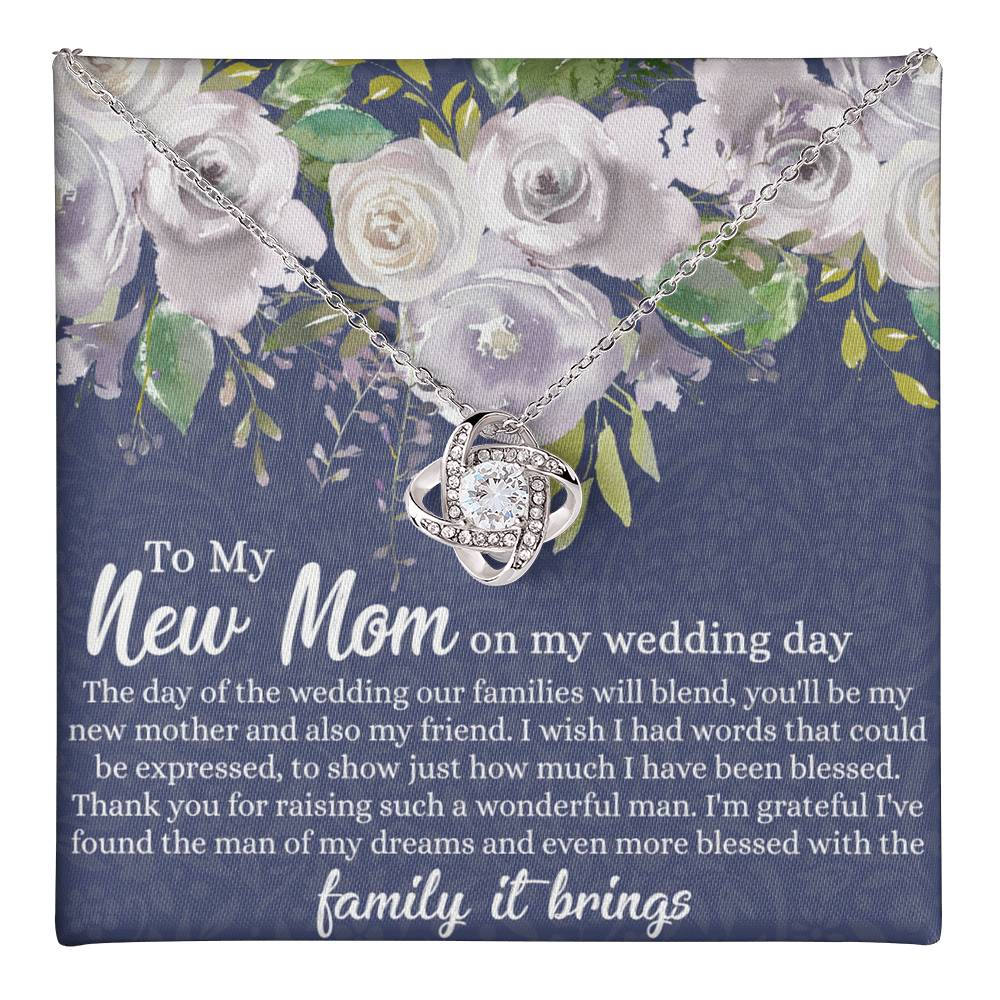 New Mom Necklace - To My New Mom Love Knot Necklace Gift From Daughter, My Wedding Day Necklace Gift For Mom, Wedding Mom Gift Necklace From Daughter, New Mom On My Wedding Day Gift Necklace For Mom Love Knot Necklace 6323