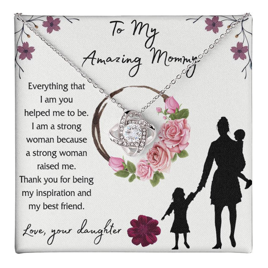 Mom And Daughter Necklace, To My Amazing Mom Necklace From Daughter, Necklace Gift For Mom On Birthday Gift Anniversary Mother's Day Necklace Gift Mom Love Knot Necklace Jewelry Gift For Women Love Knot Necklace 6323