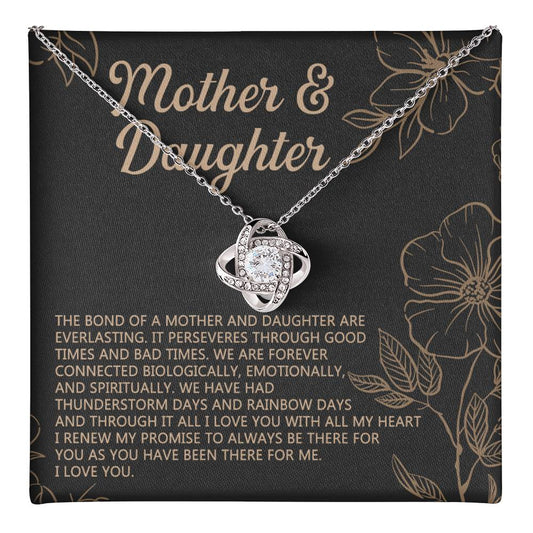 Mother And Daughter Necklace, To My Mother Love Kot Necklace From Daughter, Mothers day Necklace, Mother Daughter Gift Necklace, Jewelry Gift For Women, Mom, Daughter To Mother Love Knot Pendant Love Knot Necklace 6323