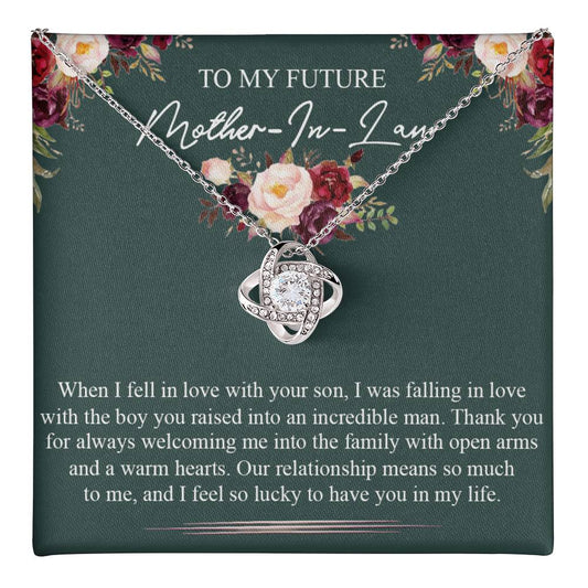 Future Mother In Law Necklace, To My Future Mother In Law Necklace From Son Mother In Law Love Knot Necklace Gift For Mother In Law From Son In Law Mother's Day Necklace Gift From Son In Law Jewelry Love Knot Necklace 6323