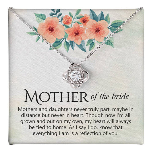 The Love Knot Necklace Mother Of The Bride, Mother Of The Bride Gift Necklace, Mother Of The Bride Gift Love Knot Pendant Necklace For Mother Of The Bride, Mother Of Bride Jewelry Gift For Women