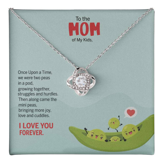 To My Mom Peas Pod Necklace From Kids, Gift For Mom On Mother's Day Jewelry Mom Love Knot Necklace 6323
