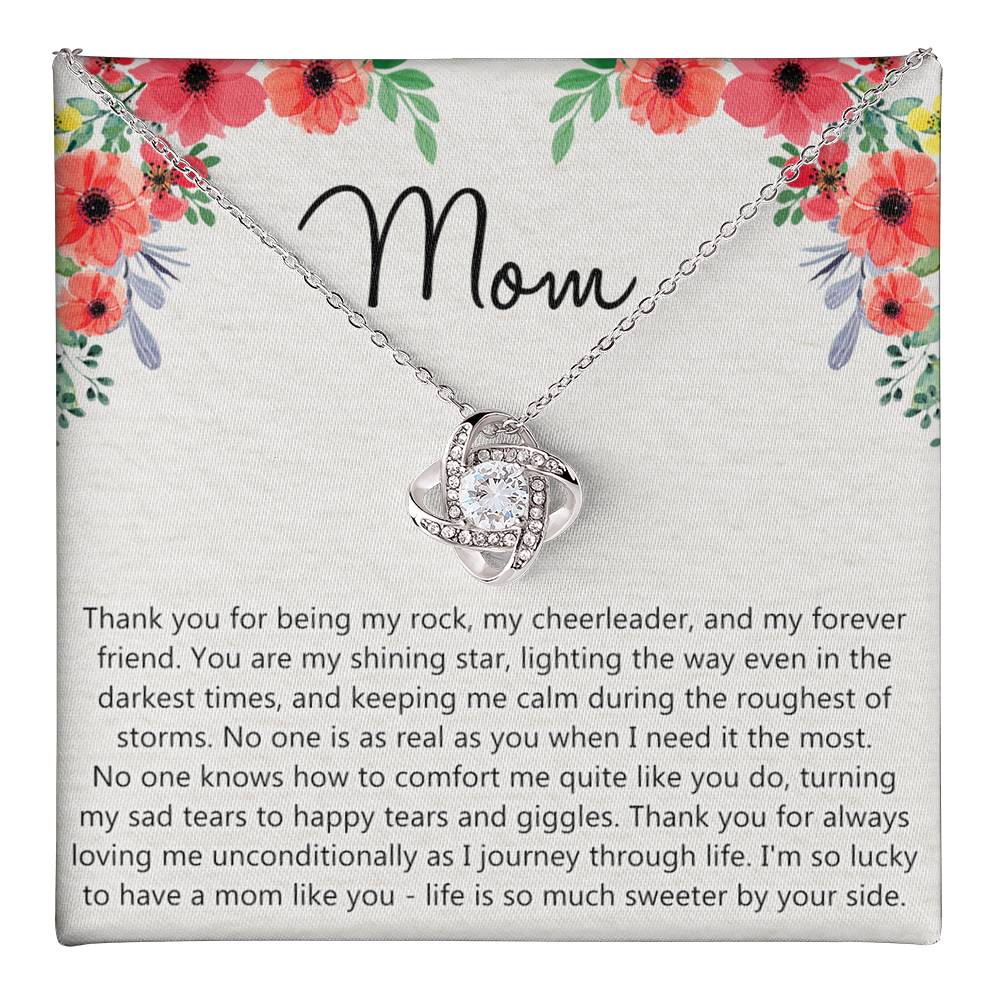 Mom Gift Necklace, Mother's Day Necklace Gift For Mom, To My Mom Love Knot Necklace Gift for Mom, Gift Anniversary Mother And Daughter Thank You Gift Pendant Jewelry Gift For Women Mom From Daughter Love Knot Necklace 6323