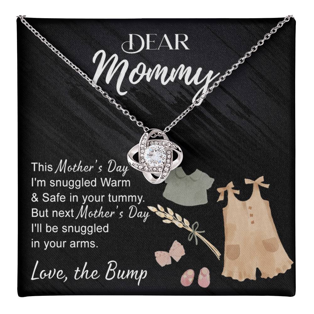 Dea Mommy Necklace Mothers Day Love Knot Necklace, Mothers Day Gifts for Pregnant Wife, Happy Mothers Day Necklace Gift for Moms to Be, Mother To Be Mothers Day Gift, To My Mommy Necklace from Bump Love Knot Necklace 6323