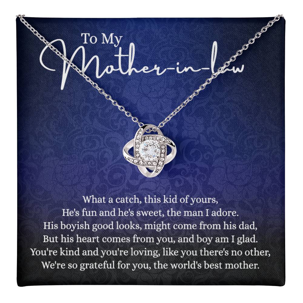 Mother In Law Gift Necklace - To My Mother In Law Love Knot Necklace From Son, Mother In Law And Son In Law Gift Necklace On Mother's Day Pendant Gift For Mother In Law Jewelry Gift For Women Love Knot Necklace 6323