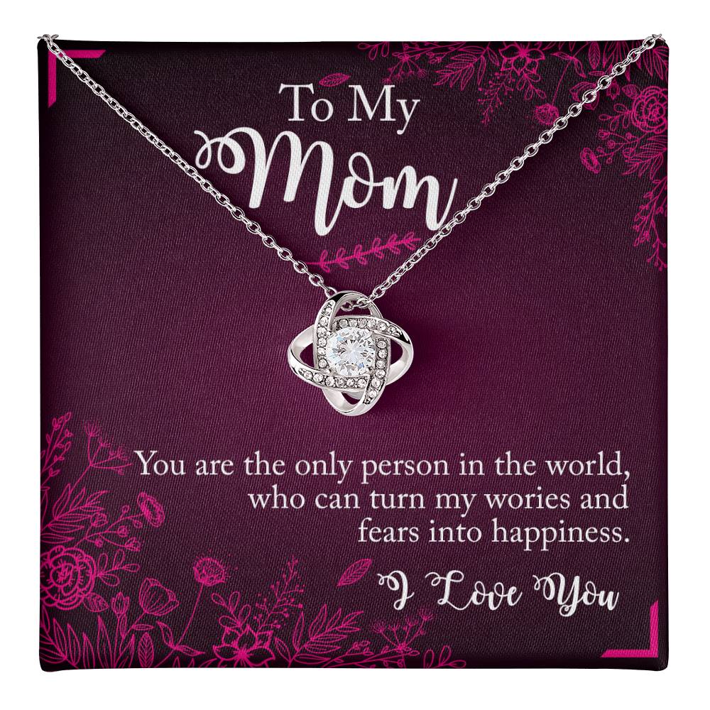 To My Mom Necklace From Daughter, You Are The Only Person Necklace Gift For Mom, Mother And Daughter Love Knot Necklace, Mom Gift Necklace On Birthday Gift, Anniversary Pendant Gift For Mom Jewelry Love Knot Necklace 6323