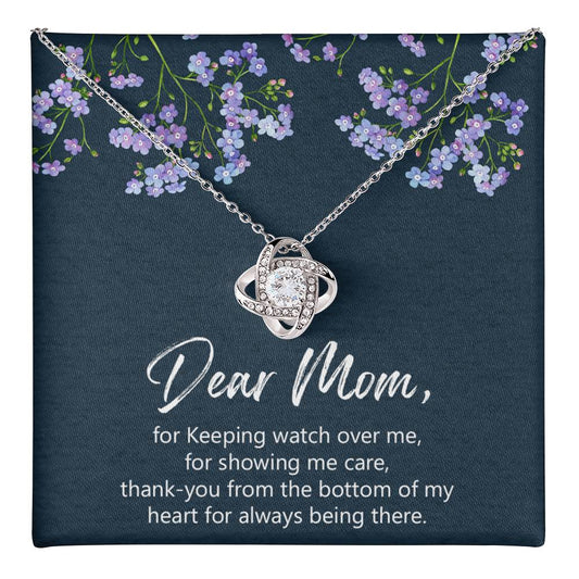 Dear Mom Necklace, To My Mom Love Knot Necklace Gift From Daughter, Mom Gift Necklace, Mother And Daughter Gift Necklace Pendant, The Love Knot Necklace Gift For Mom, My Heart For Always Necklace Love Knot Necklace 6323