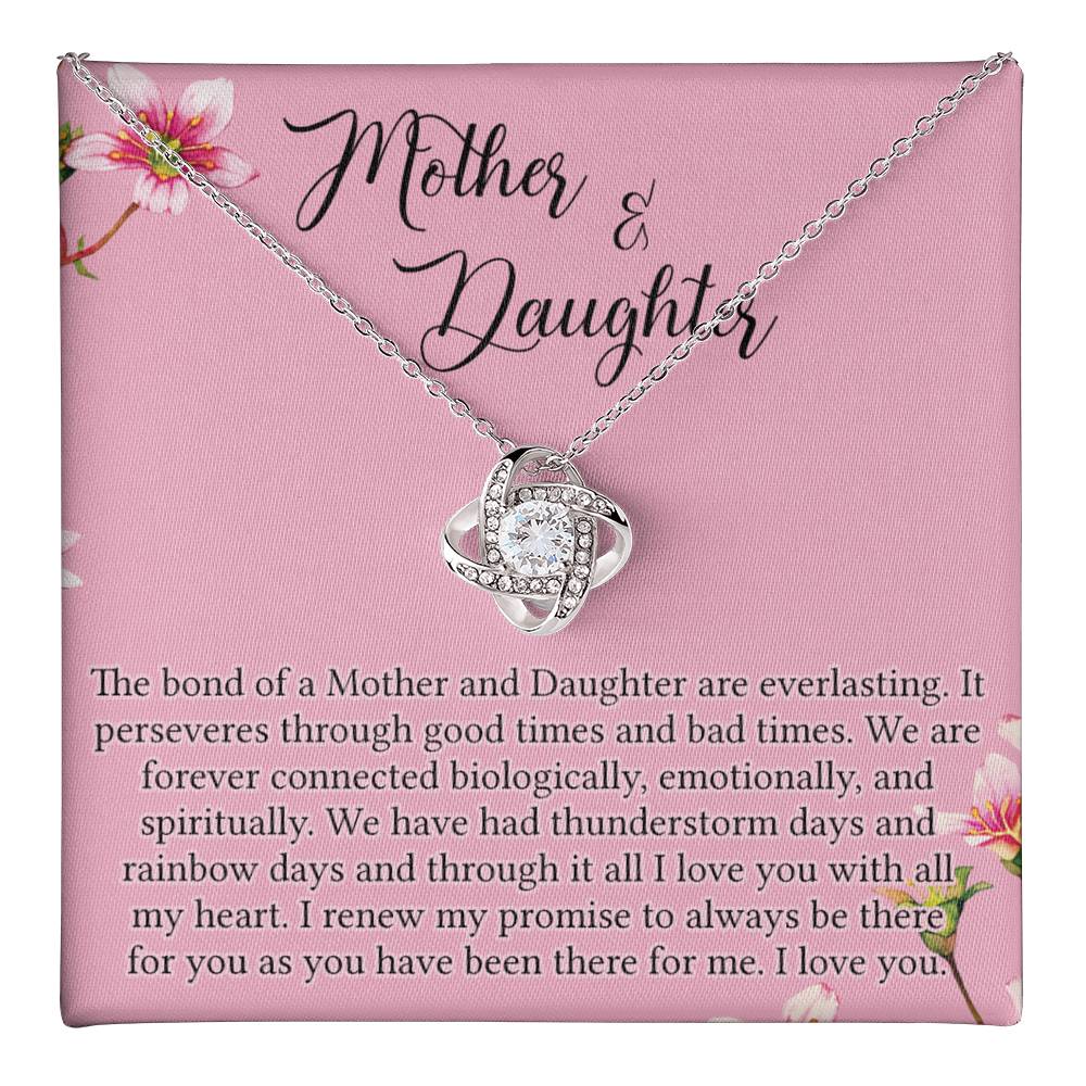 Mother And Daughter Gift Necklace - To My Mother Love Knot Necklace Gift From Daughter, The Bond Of A Mother And Daughter Love Knot Pendant Gift For Mom, Jewelry Gift For Women, Bonus Mother Gift Love Knot Necklace 6323