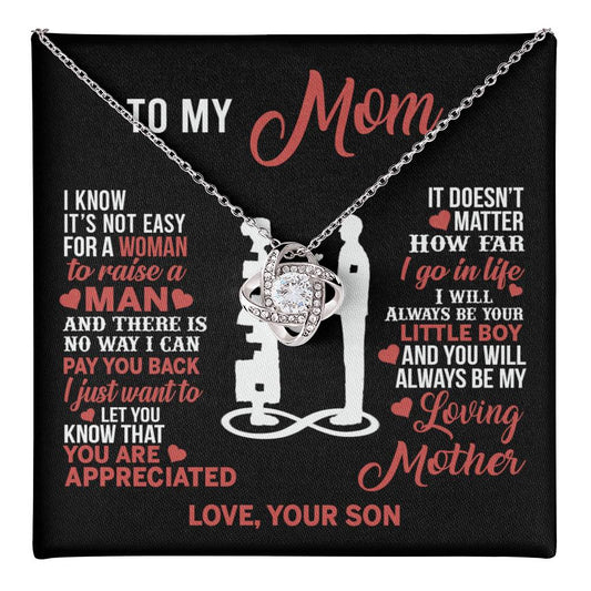 Mom Necklace Mothers Day Gift From Son To My Mom Forevere Love Necklace Gift Mom Love Knot Necklace 6323