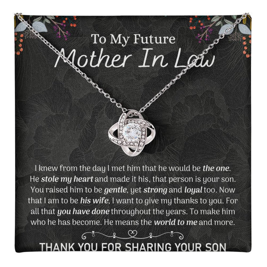 1To My Future Mother In Law Necklace, To My Mother In Law Love Knot Necklace From Son, Future Mother In Law Gift Necklace, Future Mother In Law Pendant Gift, Jewelry Gift For Women, Mother In Law Love Knot Necklace 6323
