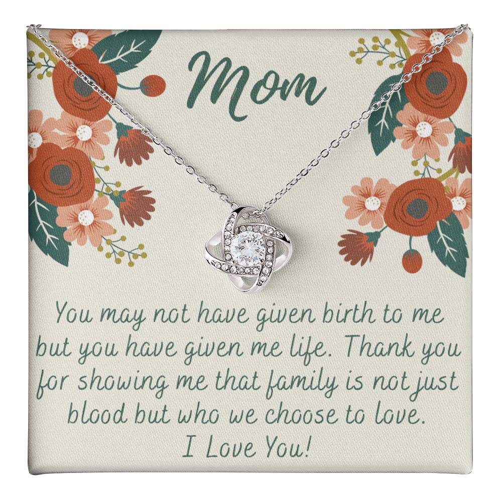 To My Mom Love Knot Necklace Gift for Stepmom Birthday Present Idea for Mother Love Knot Necklace 6323