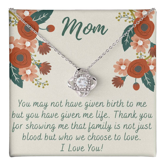 To My Mom Love Knot Necklace Gift for Stepmom Birthday Present Idea for Mother Love Knot Necklace 6323