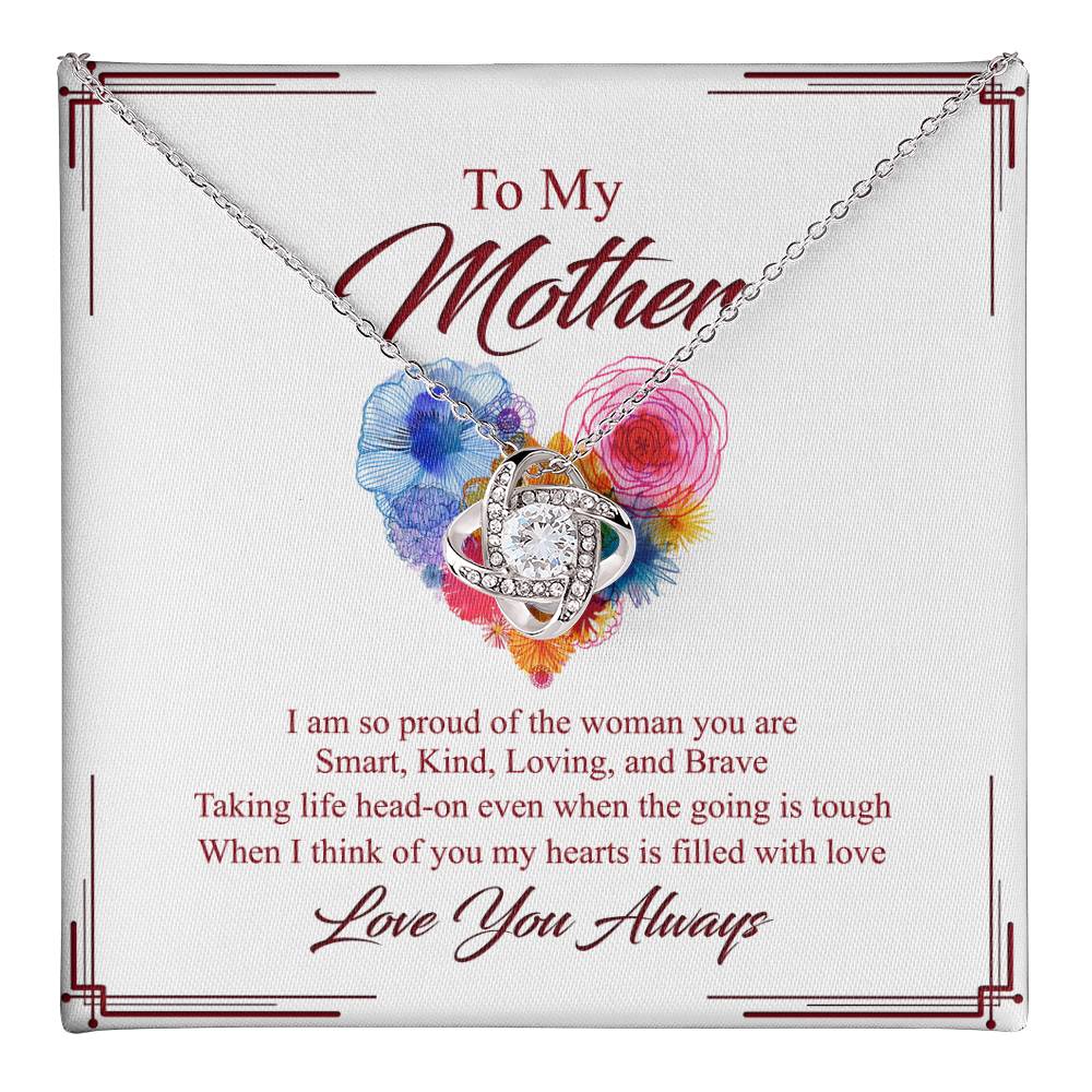 Mother Gift Necklace, To My Mother Love Knot Necklace Gift From Daughter And Mother Love Knot Pendant Gift For Mom Bonus Mom Gift Necklace Love You Always Pendant Gift For Mom Jewelry Gift For Women Love Knot Necklace 6323