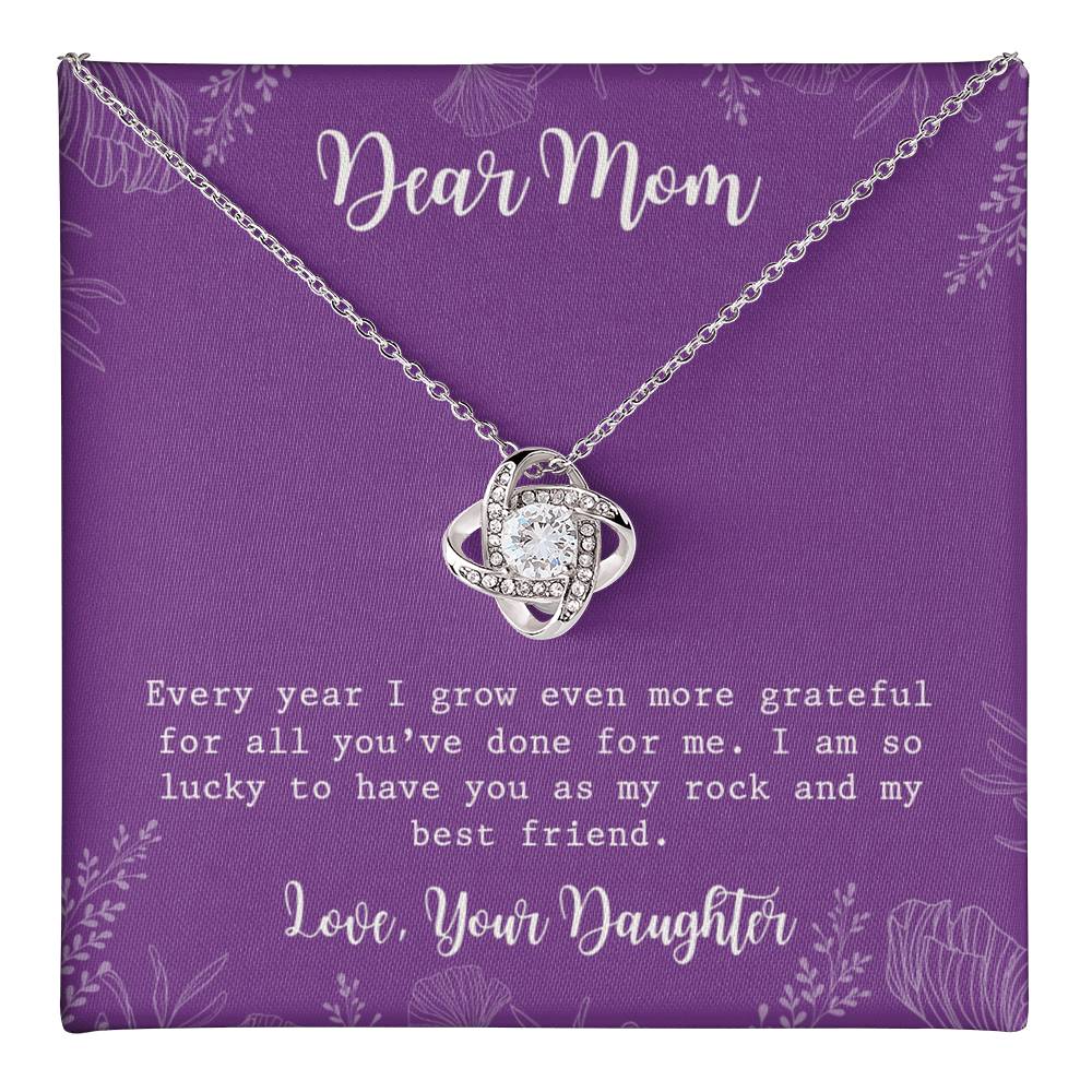 Dear Mom Necklace, To My Mom Love Knot Necklace From Daughter My Best Friend Gift Necklace For Mom, Birthday Gift For Mom, Anniversary Pendant Gift For Mom, Jewelry Gift For Mom From Daughter Git Love Knot Necklace 6323