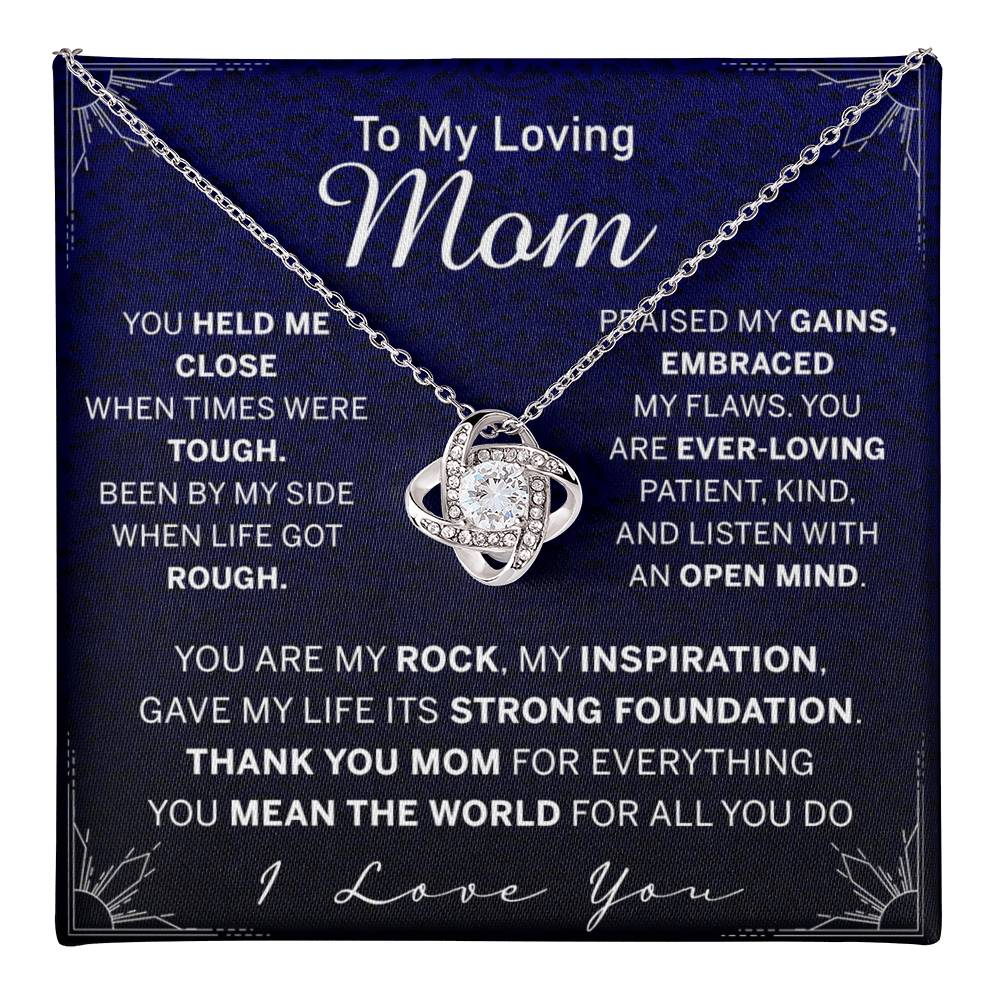 To My Loving Mom Necklace, Mom Love Knot Necklace From Daughter And Mother Necklace, You Held Me Close Necklace Gift For Mom, Loving Mom Gift Necklace, I Love You Necklace Gift For Mom, Jewelry Gift Love Knot Necklace 6323
