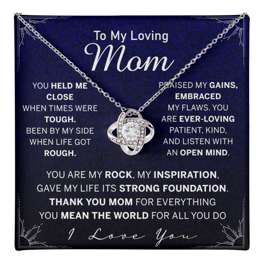 To My Loving Mom Necklace, Mom Love Knot Necklace From Daughter And Mother Necklace, You Held Me Close Necklace Gift For Mom, Loving Mom Gift Necklace, I Love You Necklace Gift For Mom, Jewelry Gift Love Knot Necklace 6323