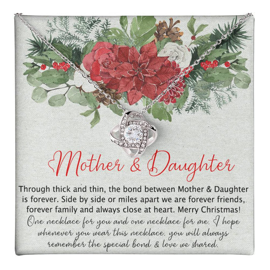 Mother And Daughter Gift Necklace, To My Mom Love Knot Necklace Gift From Daughter, Merry Christmas Necklace Gift For Mom, Mother To Daughter Gift Necklace, Jewelry Gift For Women, Mother Daughter Love Knot Necklace 6323