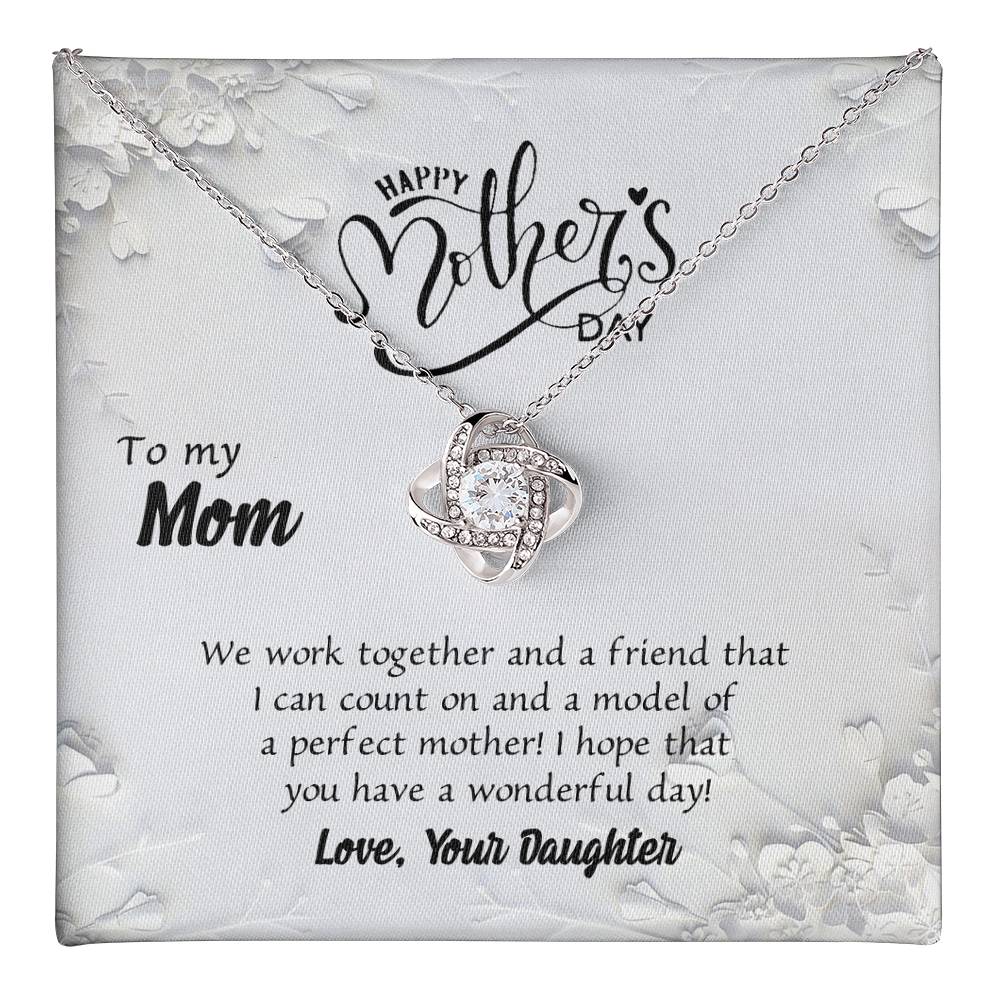 Happy Mother's Day Necklace, To My Mom Love Knot Necklace Gift From Daughter, Mom Your Daughter Necklace, Daughter And Mother Love Knot Pendant Gift For Mom Gift Necklace, Jewelry Gift For Women Love Knot Necklace 6323