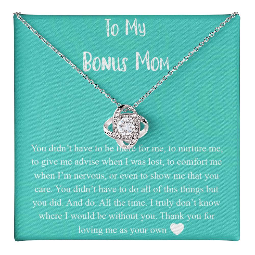 To My Bonus Mom Necklace, Mother's Day Gift for Step Mom, Love Knot Necklace