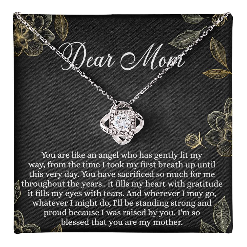 Dear Mom Necklace, To My Mom Love Knot Necklace Gift From Daughter, Mom Gift Necklace, Mother And Daughter Gift Necklace Pendant, The Love Knot Necklace Gift For Mom, You Are My Mother Necklace Love Knot Necklace 6323