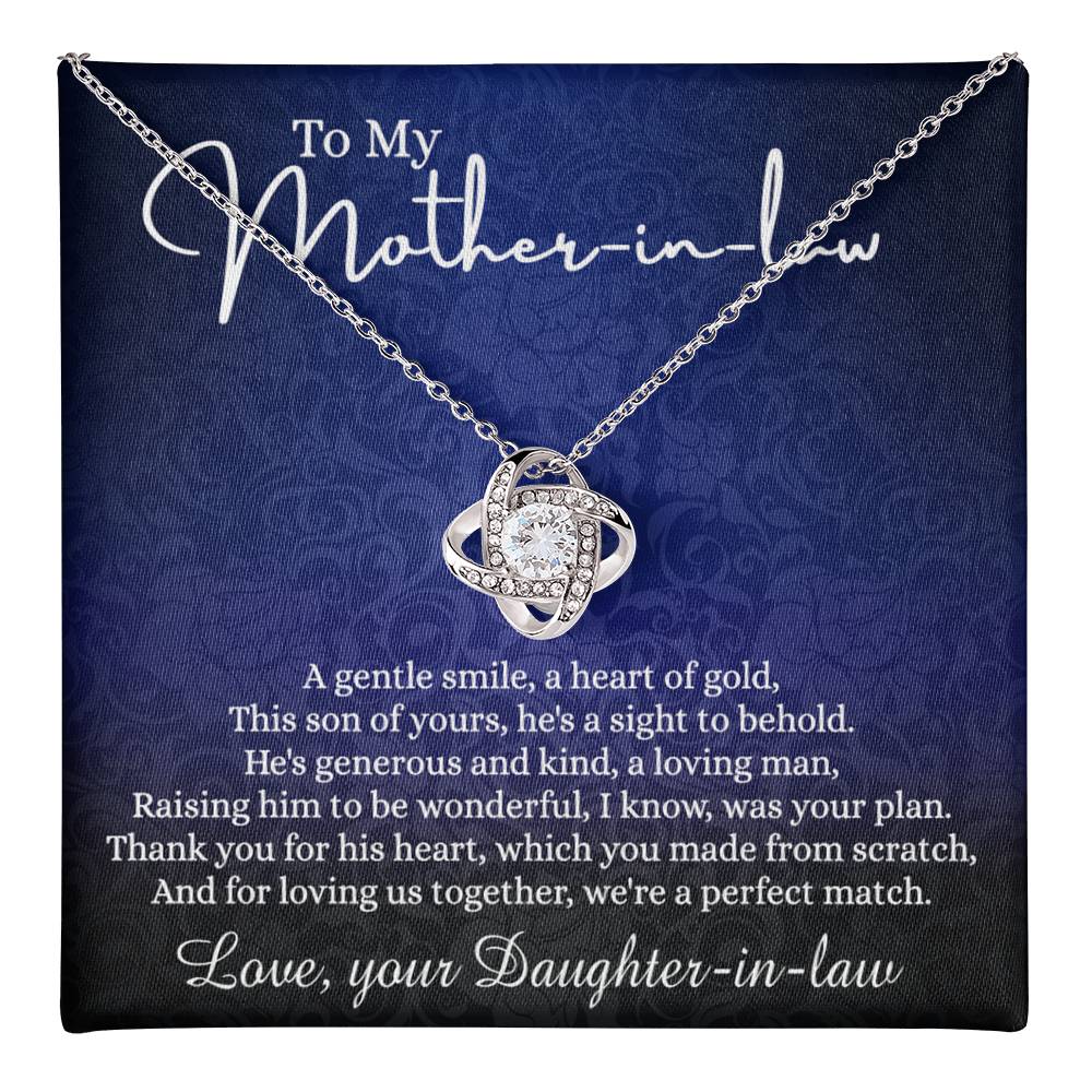 To My Mother in Law Gift Necklace, Mother in Law Love Knot Necklace Gift From Daughter In Law, Jewelry Gift For Women, To My Mother-in-law on Wedding Day Mother's day Necklace Gift Birthday For Mom Love Knot Necklace 6323