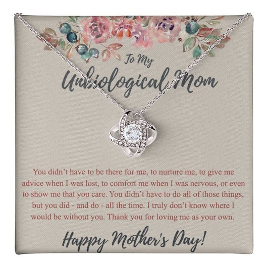 Mother's Day Gift Necklace To My Unbiological Mom Necklace Gift for Bonus Mom Love Knot Necklace 6323