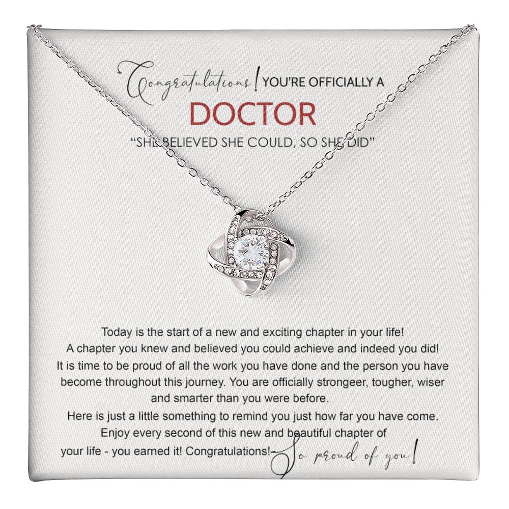 Doctor Graduation Love Knot Necklace, New Doctor Gifts, Medical Student Graduation Gift, Graduating Class of 2024 Necklace, Congrats Graduation Knot Necklaces Gift For Daughter, Granddaughter, Niece Love Knot Necklace 6323