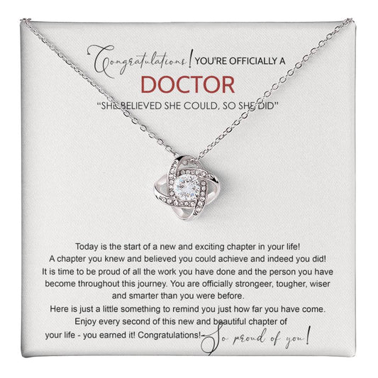 Doctor Graduation Love Knot Necklace, New Doctor Gifts, Medical Student Graduation Gift, Graduating Class of 2024 Necklace, Congrats Graduation Knot Necklaces Gift For Daughter, Granddaughter, Niece Love Knot Necklace 6323