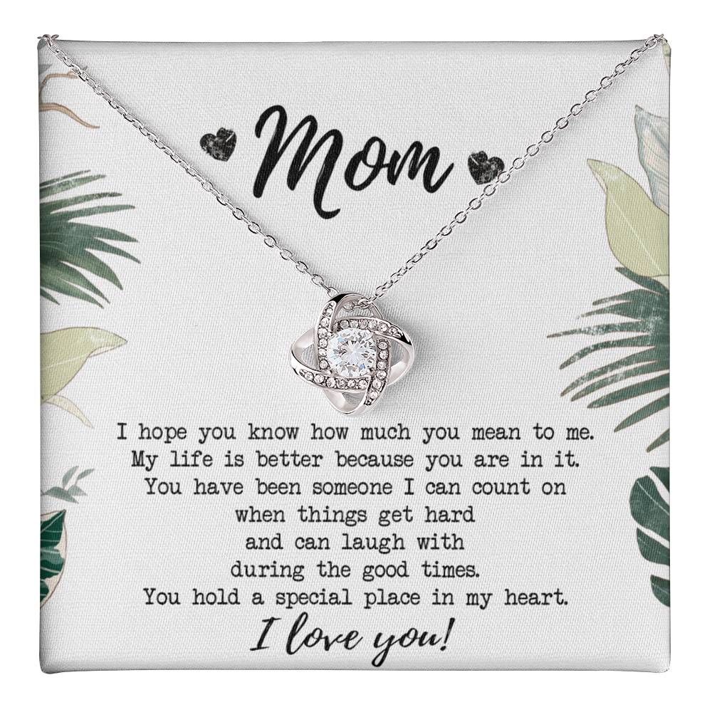 Mothers Day Necklace Gift, Gift Necklace for Mom, To My Mom Love Knot Necklace From Daughter, Mother And Daughter Gift Necklace, Jewelry Gift For Women, Mother Gift Necklace I Love You Love Knot Necklace 6323