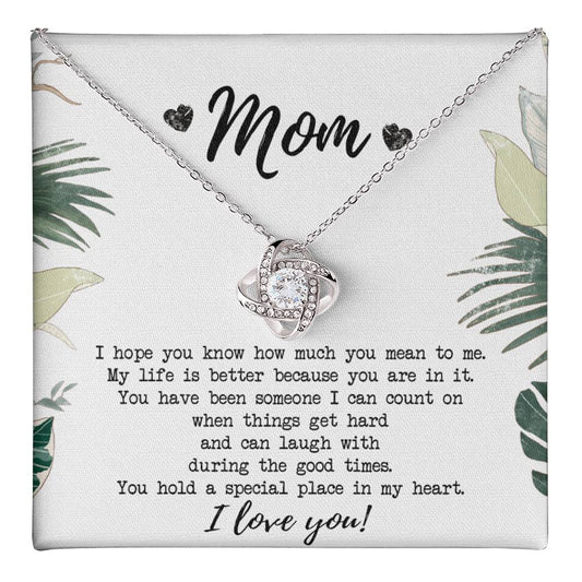 Mothers Day Necklace Gift, Gift Necklace for Mom, To My Mom Love Knot Necklace From Daughter, Mother And Daughter Gift Necklace, Jewelry Gift For Women, Mother Gift Necklace I Love You Love Knot Necklace 6323