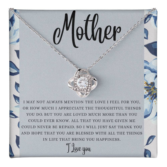 Mothers Day  Gifts For Mom  Mom Necklace  To My Mom  Best Mom Necklace 175249049467 Love Knot Necklace 6323