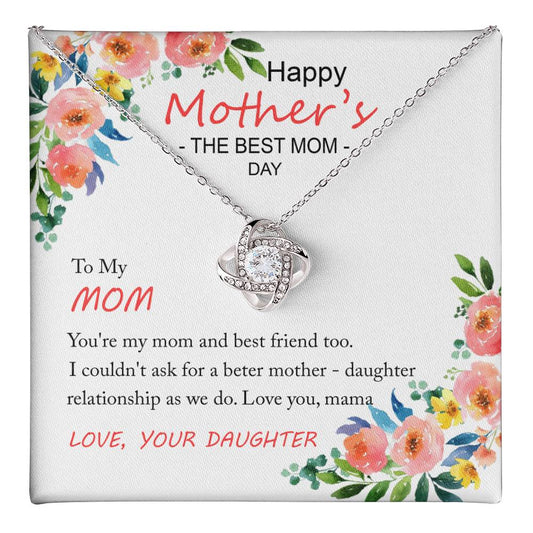 Happy Mother''s Day Gift Necklace, To My Mom Love Knot Necklace Gift From Daughter And Mother Love Knot Pendant Gift For Mom Bonus Mom Gift Necklace, The Best Mom Necklace, Jewelry Gift For Women Love Knot Necklace 6323