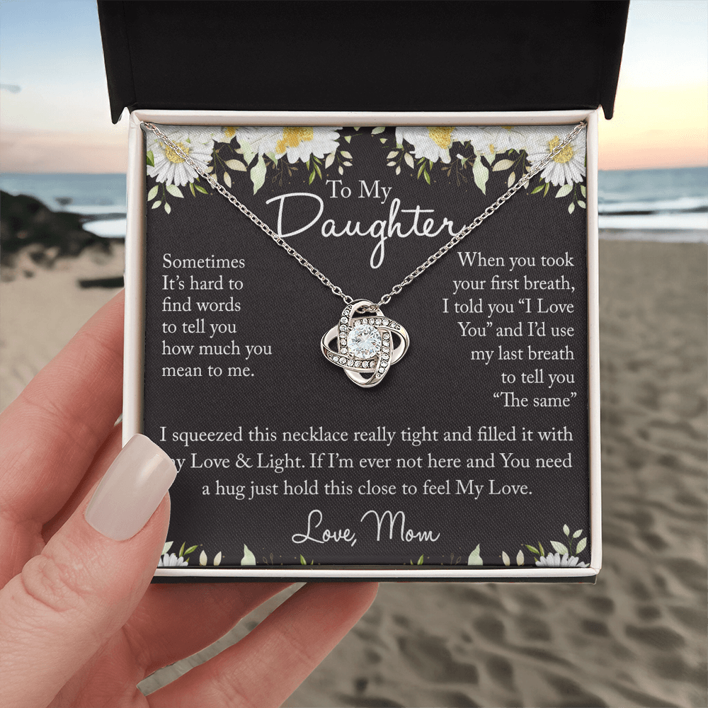 To My Daughter Necklace from Mom, Mother And Daughter Sterling Steel Necklace Gifts from Mom, Necklace for Daughter Birthday Gift Graduation Gifts from Mother To Daughter Jewelry Gift for Girls