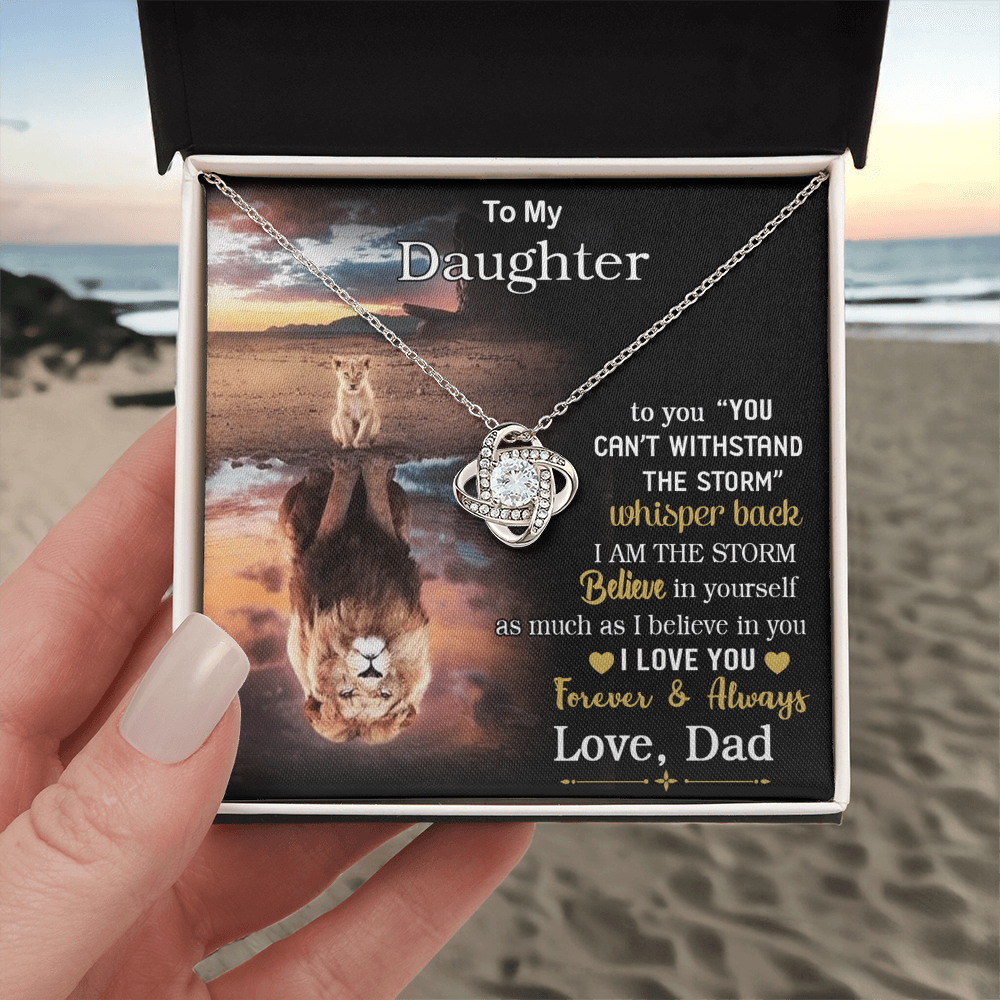 To My Beautiful Daughter Love Knot Necklace From Dad Necklace For Lion Daughters Necklaces With Love Knot Daughter Love Mother Gift A Necklaces Beautiful Jewelry Gift For Girls Little Girl Necklace